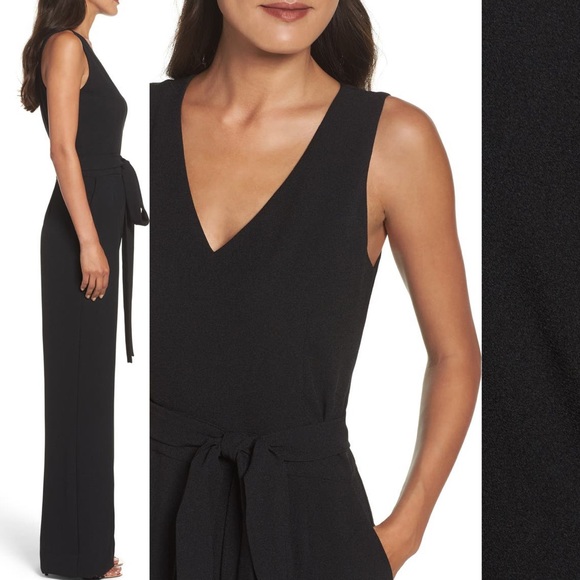 Tie Front Wide Leg Jumpsuit - Picture 2 of 3